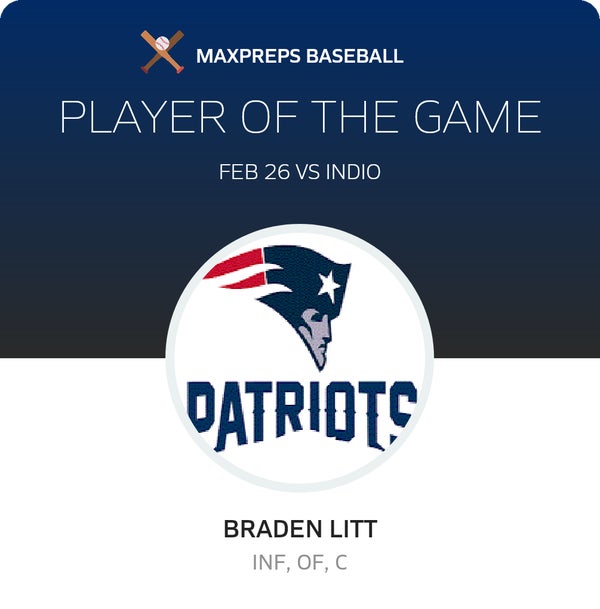 #5 Braden Litt Player of the Game badge