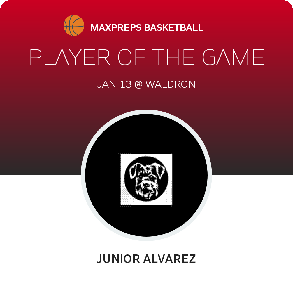 #22 Junior Alvarez Player of the Game badge