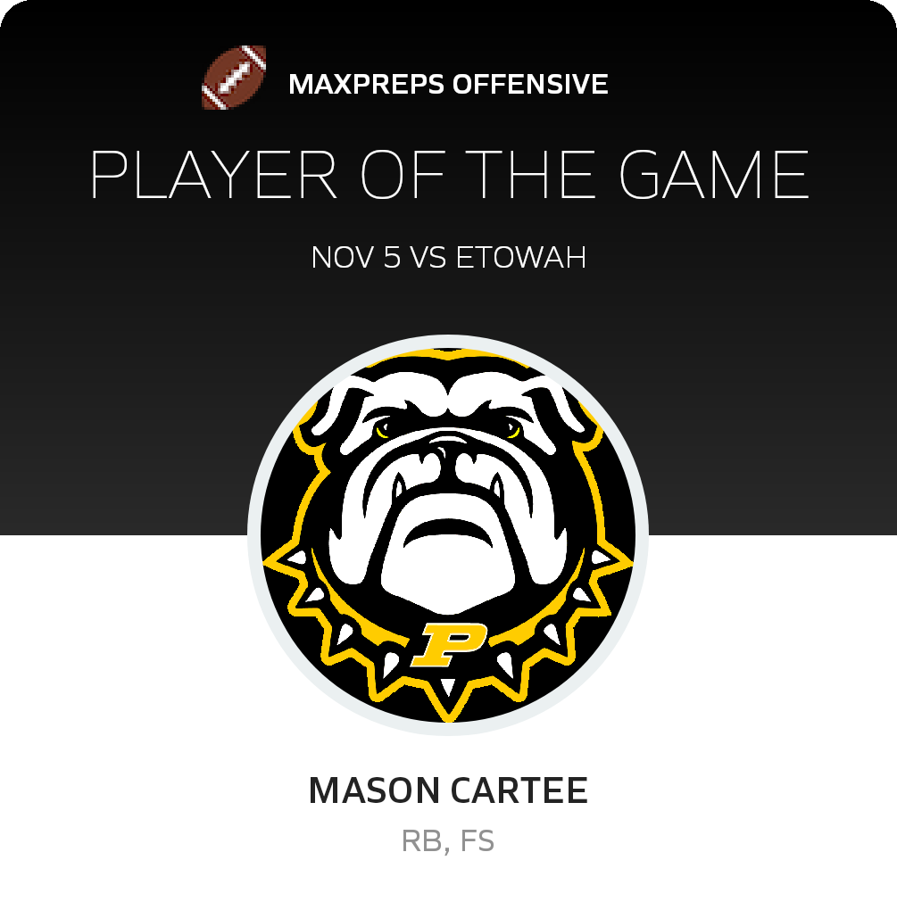 #10 Mason Cartee Player of the Game badge