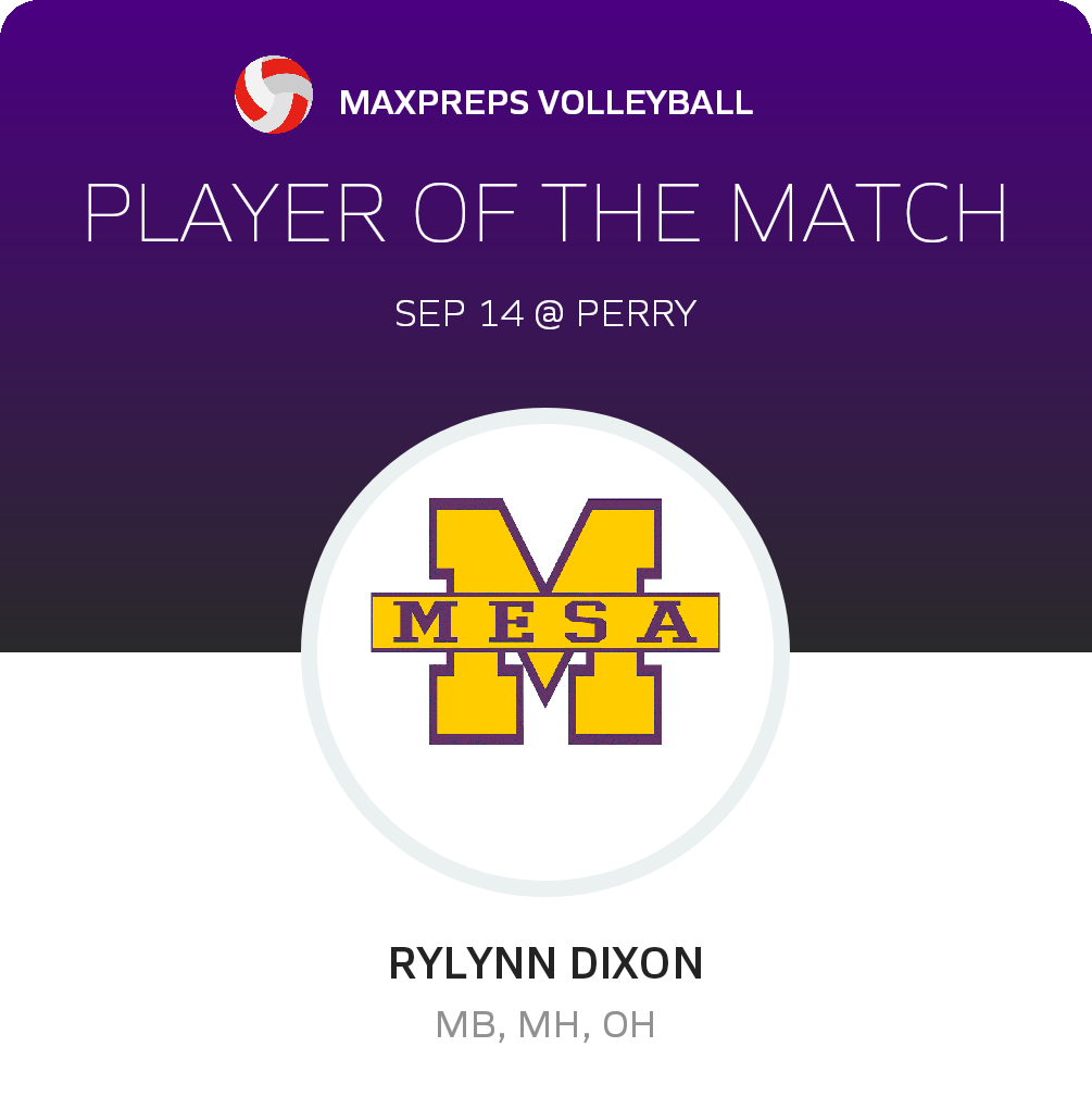 #9 Rylynn Dixon Player of the Game badge