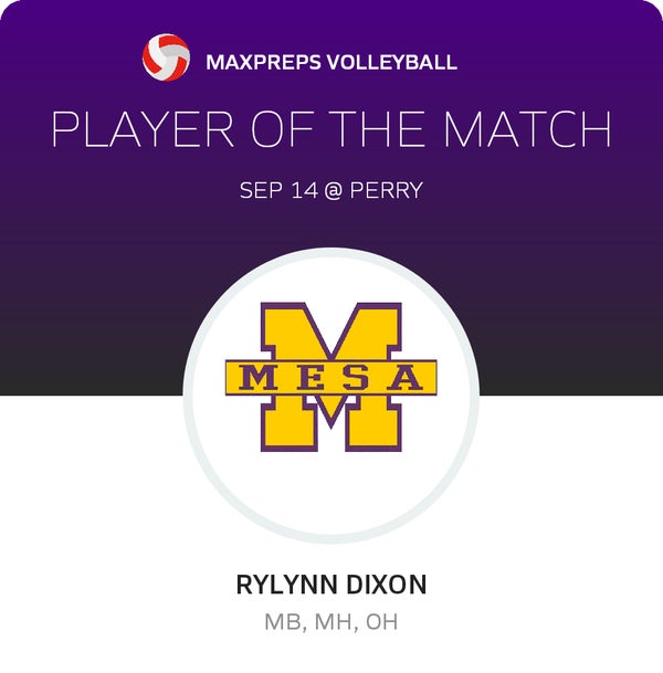 #9 Rylynn Dixon Player of the Game badge