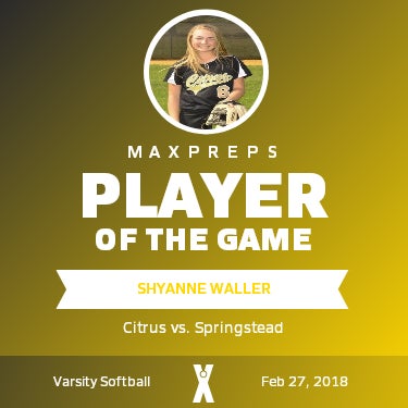 #6 Shyanne Waller Player of the Game badge