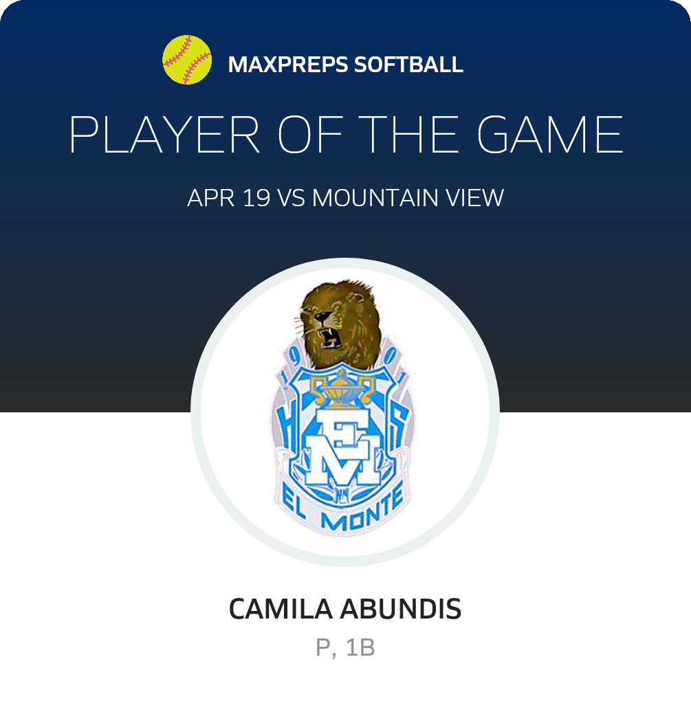 #13 Camila Abundis Player of the Game badge