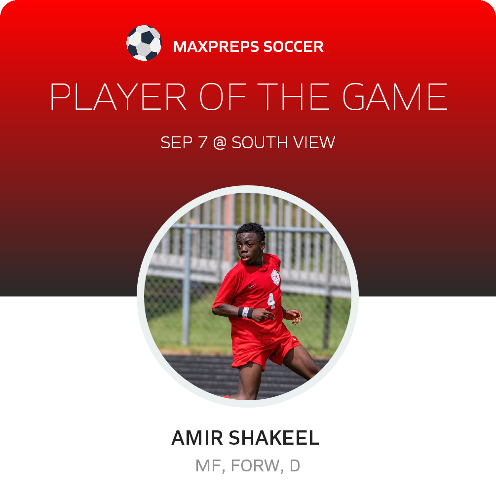 #4 Amir Shakeel  Player of the Game badge