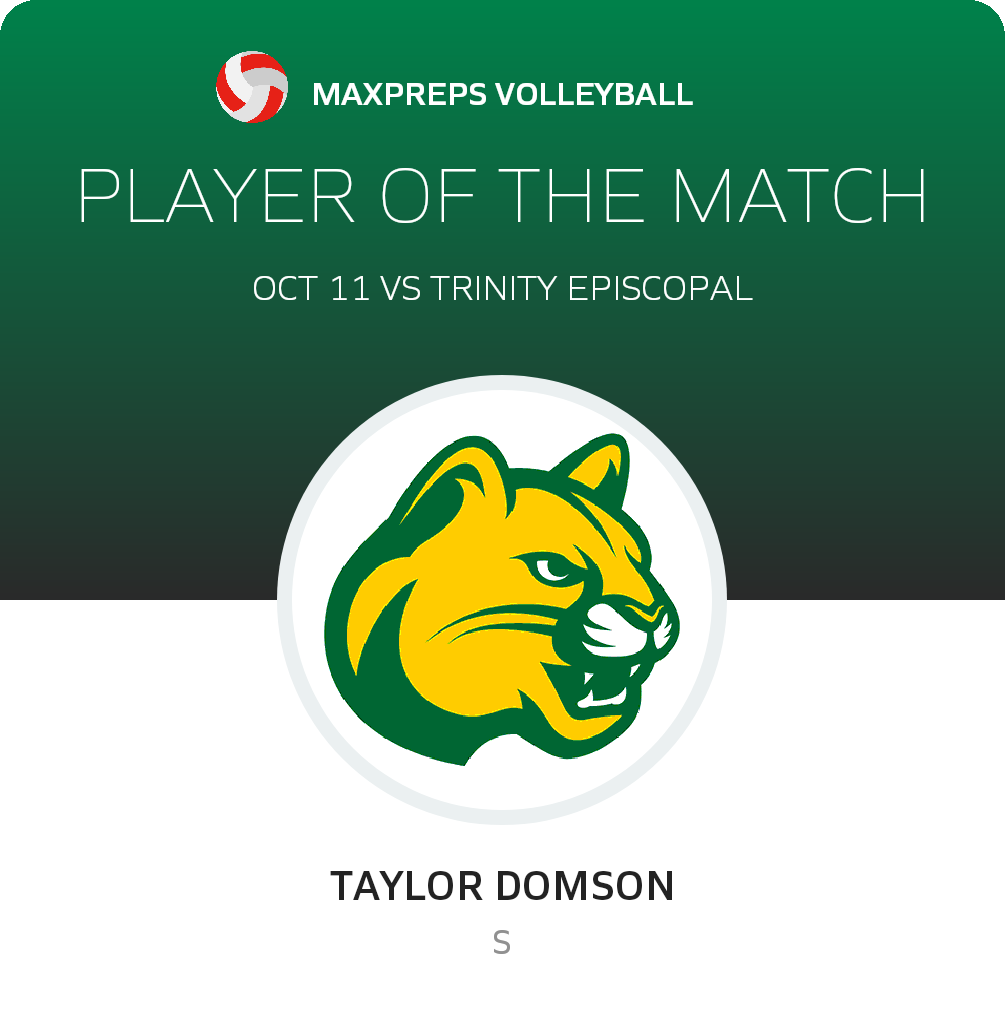 #7 Taylor Domson Player of the Game badge