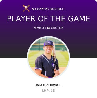 #1 Max Zdimal Player of the Game badge