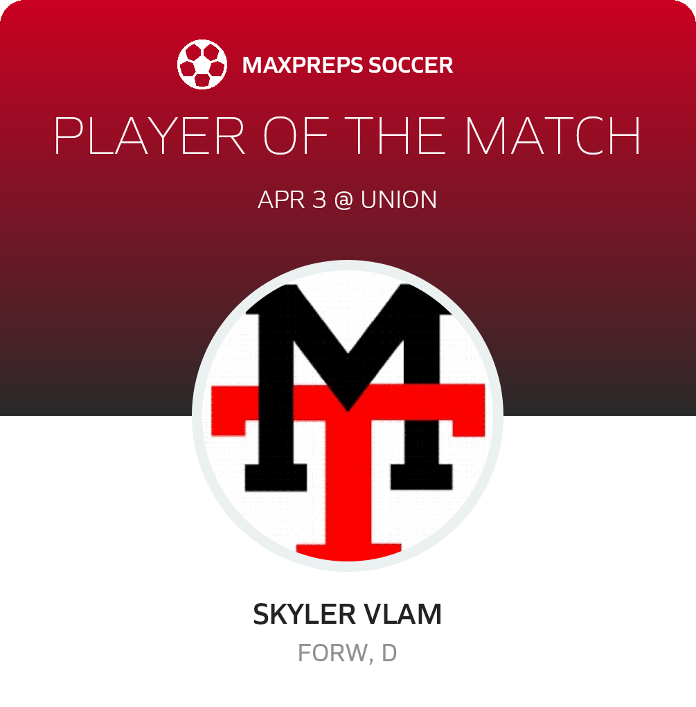 #5 Skyler Vlam Player of the Game badge