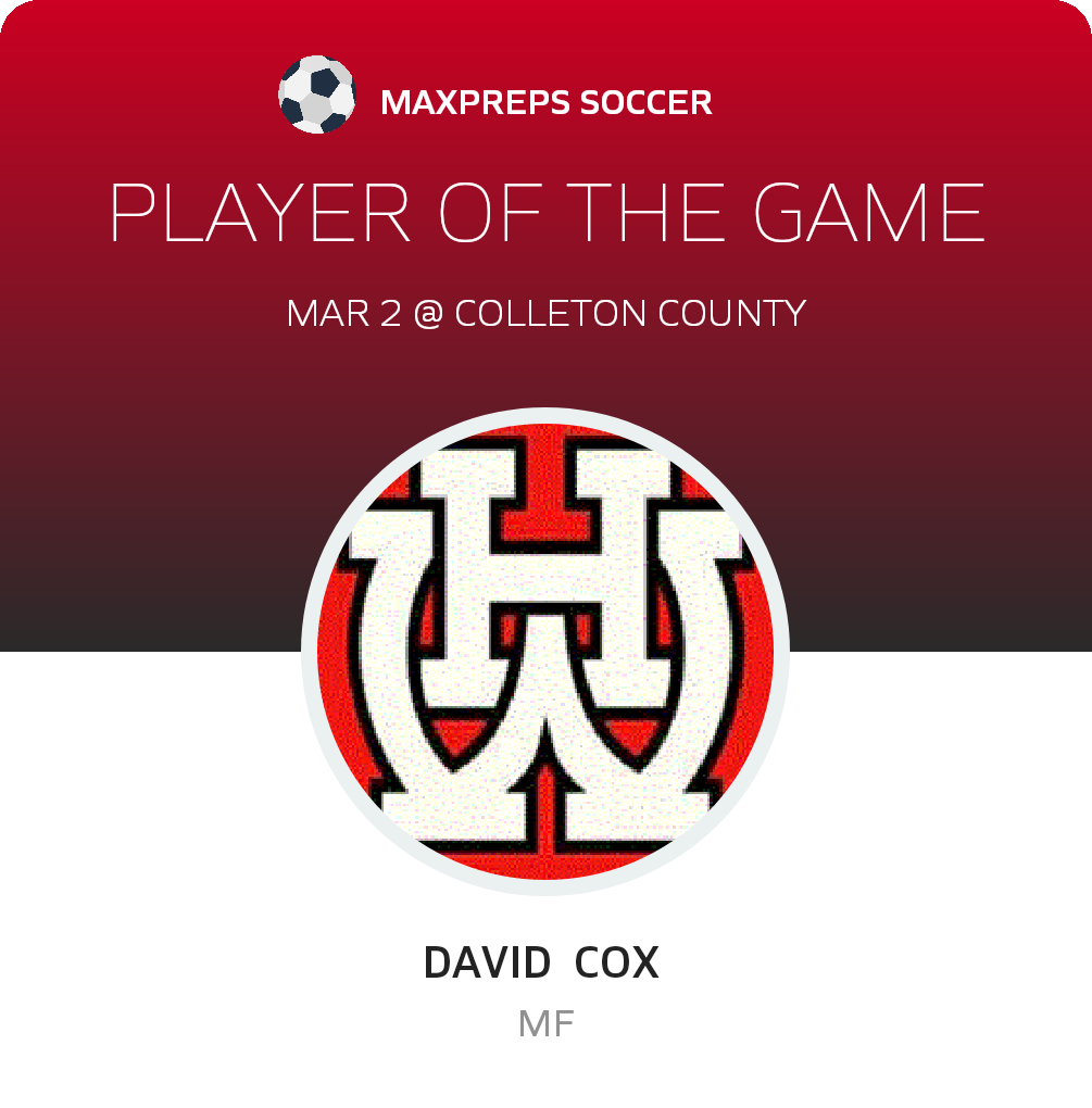 #10 David  Cox  Player of the Game badge