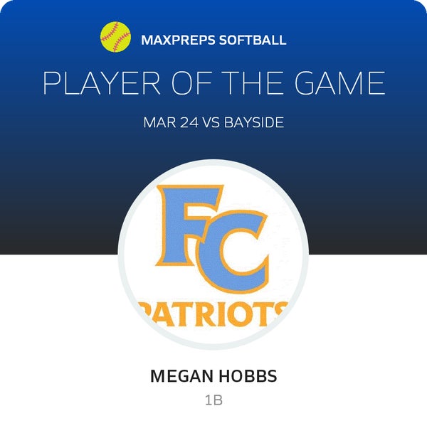 #21 Megan Hobbs Player of the Game badge