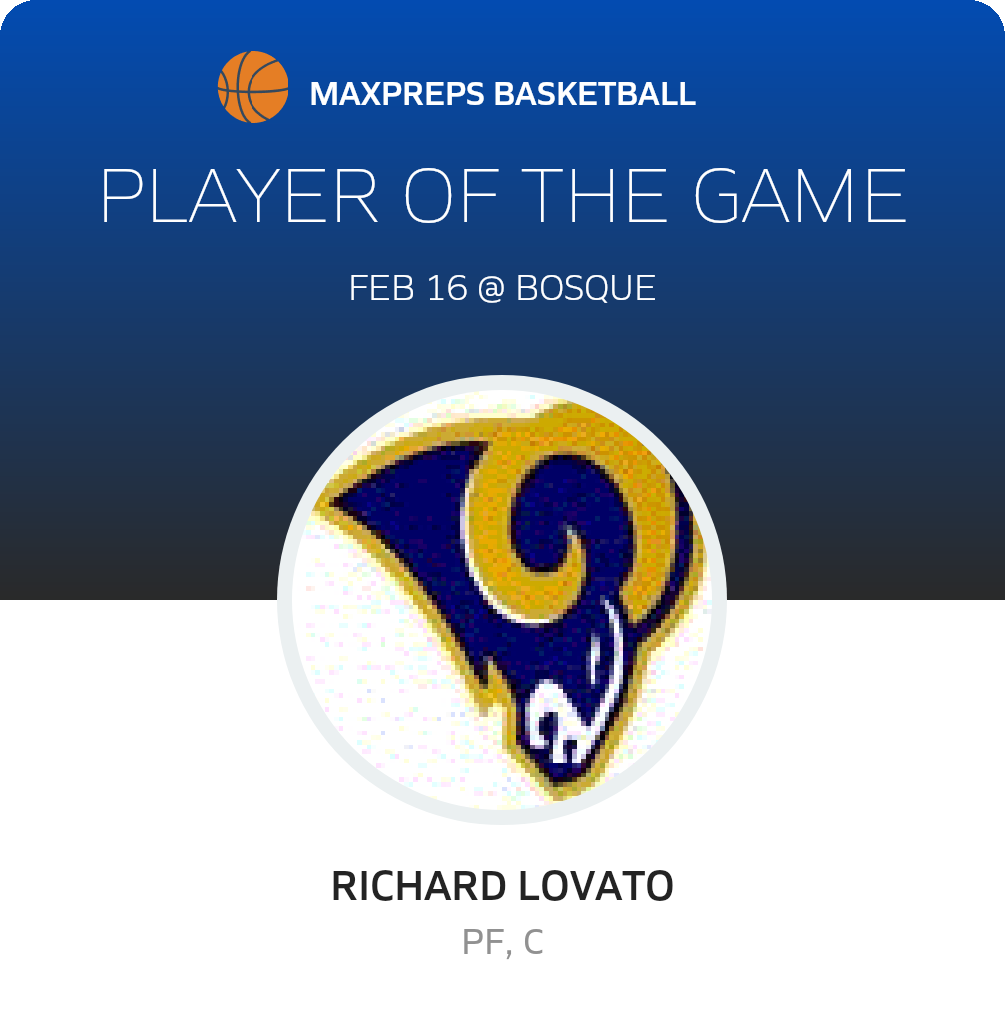 #4 Richard Lovato Player of the Game badge