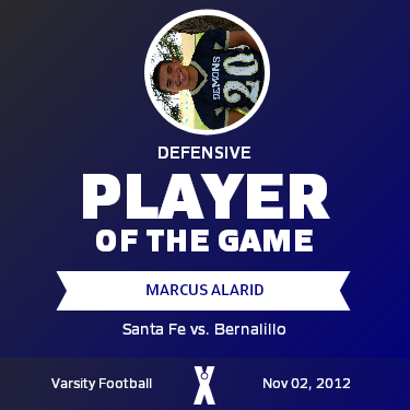 #20 Marcus Alarid Player of the Game badge