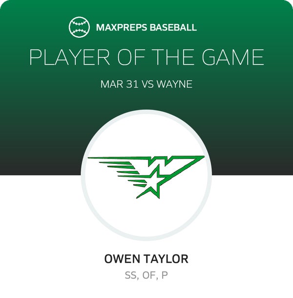 #6 Owen Taylor Player of the Game badge