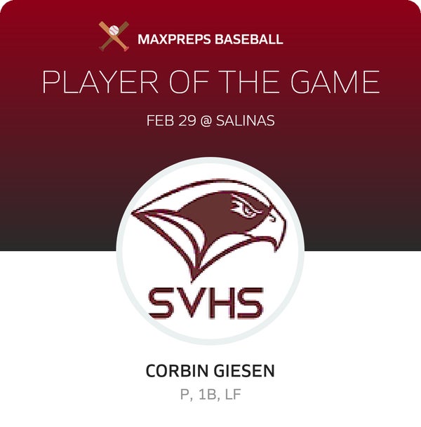 #3 Corbin Giesen Player of the Game badge