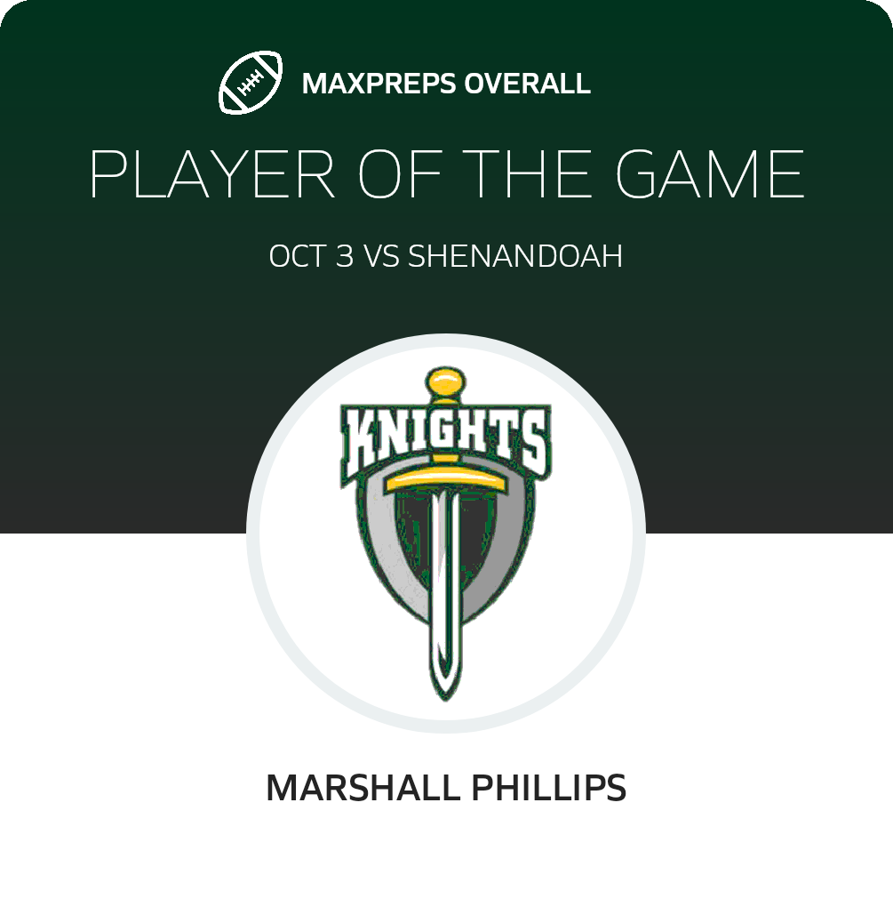#1 Marshall Phillips Player of the Game badge