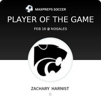 #3 Zachary  Harnist  Player of the Game badge
