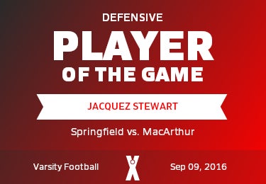 #32 Jacquez Stewart Player of the Game badge