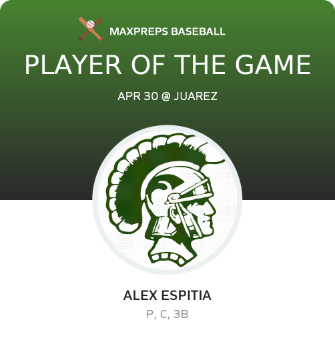 #12 Alex Espitia Player of the Game badge