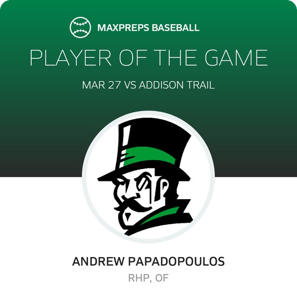 #24 Andrew Papadopoulos Player of the Game badge