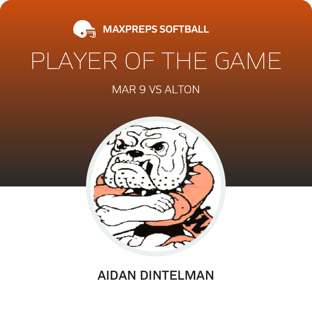 #25 Aidan Dintelman Player of the Game badge