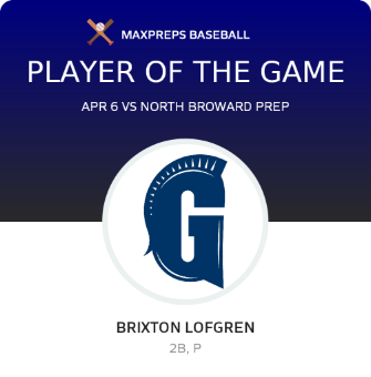 #10 Brixton Lofgren Player of the Game badge