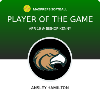 #4 Ansley Hamilton Player of the Game badge