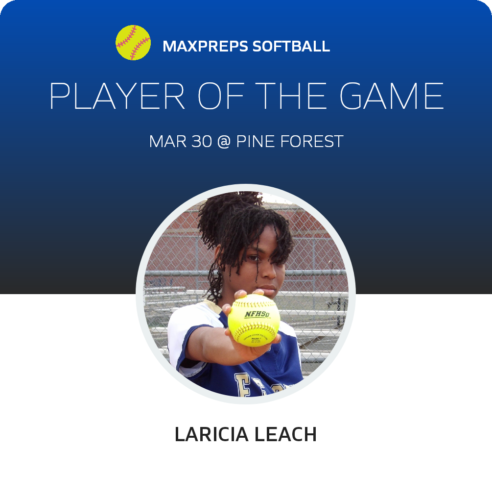 #13 LaRicia Leach Player of the Game badge