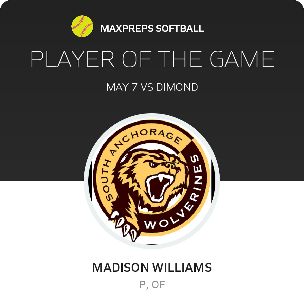 #6 Madison Williams Player of the Game badge