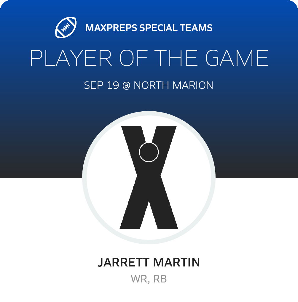 #2 Jarrett Martin Player of the Game badge