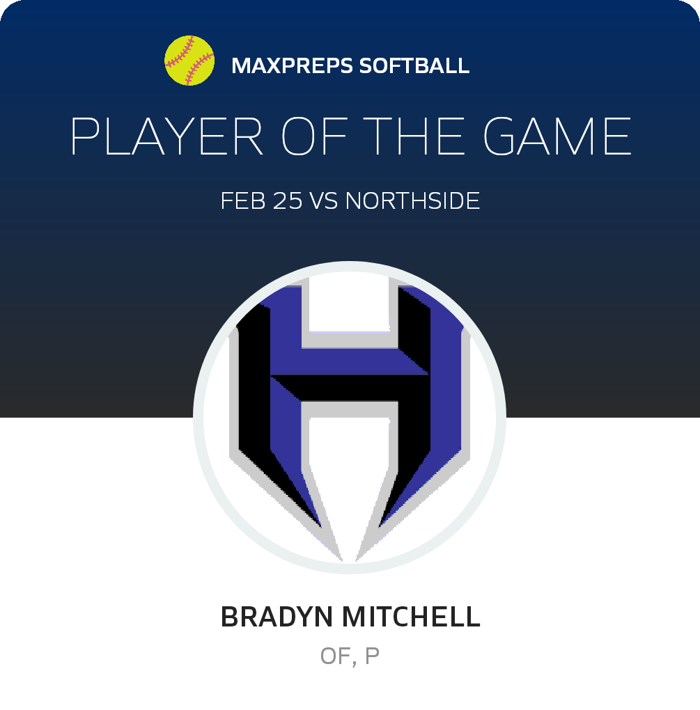#1 Bradyn Mitchell Player of the Game badge