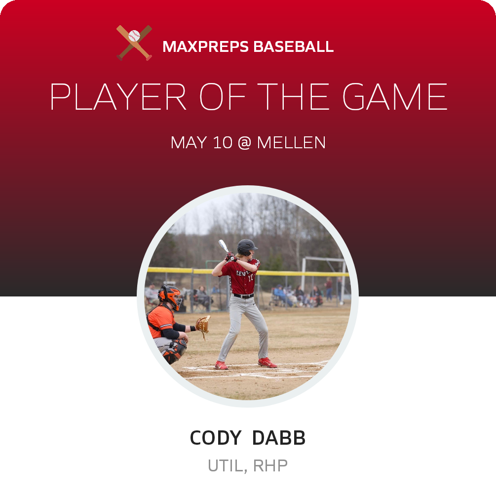 #10 Cody  Dabb Player of the Game badge