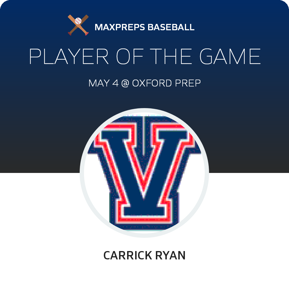 Carrick Ryan Player of the Game badge