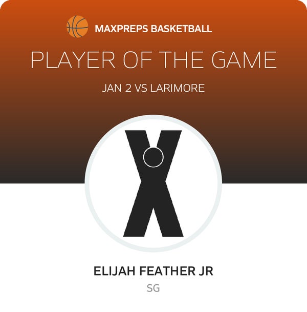 #20 Elijah Feather Jr Player of the Game badge