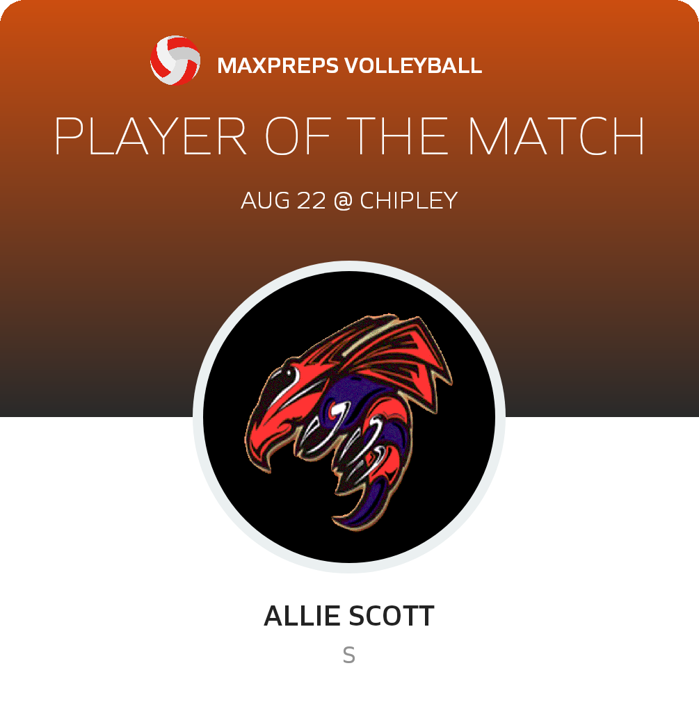 #4 Allie Scott Player of the Game badge