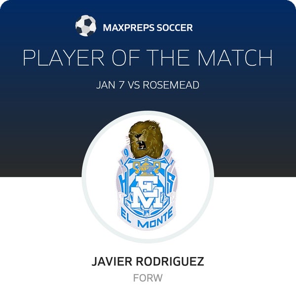 #17 Javier Rodriguez Player of the Game badge