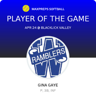 #23 Gina Gaye Player of the Game badge