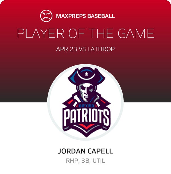 #4 Jordan Capell Player of the Game badge