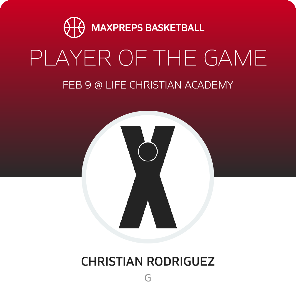 #23 Christian Rodriguez Player of the Game badge
