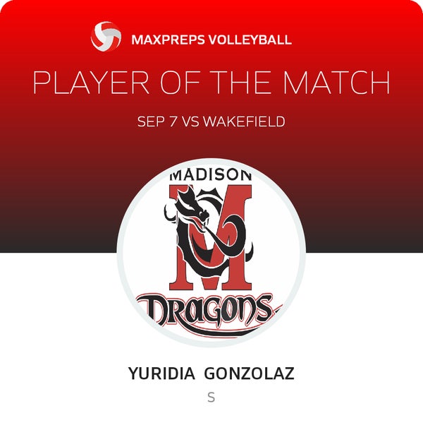 #15 Yuridia Gonzalez Player of the Game badge