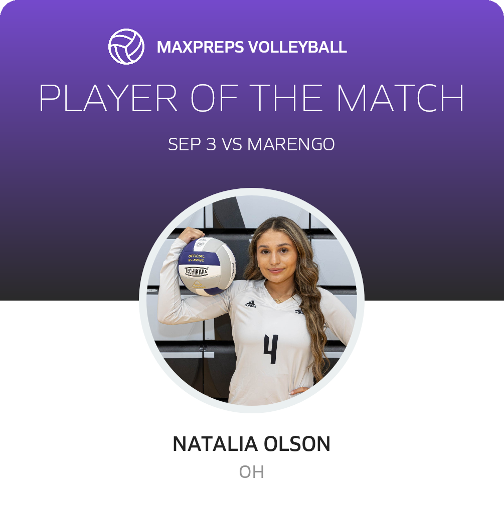 #4 Natalia Olson Player of the Game badge