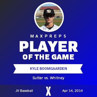 #3 Kyle Boomgaarden Player of the Game badge