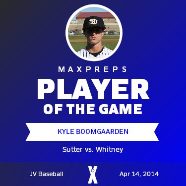 #3 Kyle Boomgaarden Player of the Game badge