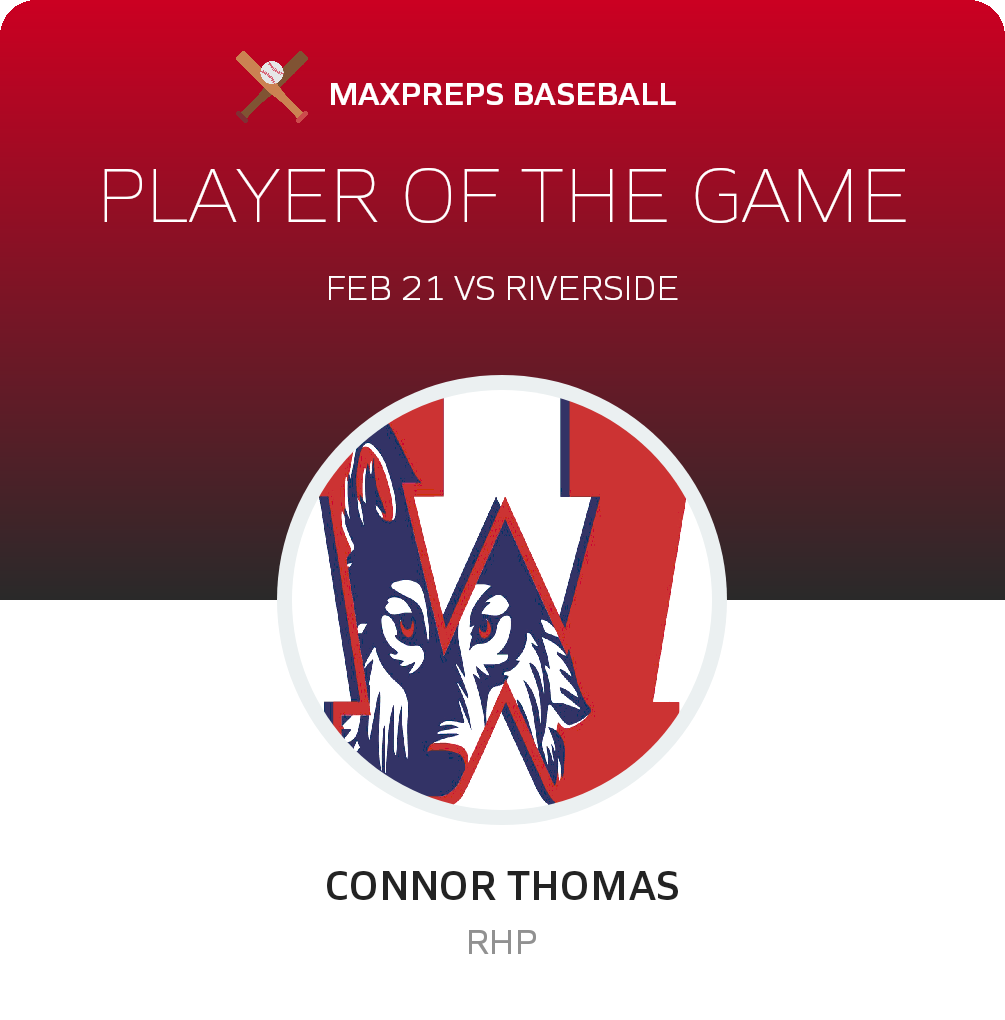 #18 Connor Thomas Player of the Game badge