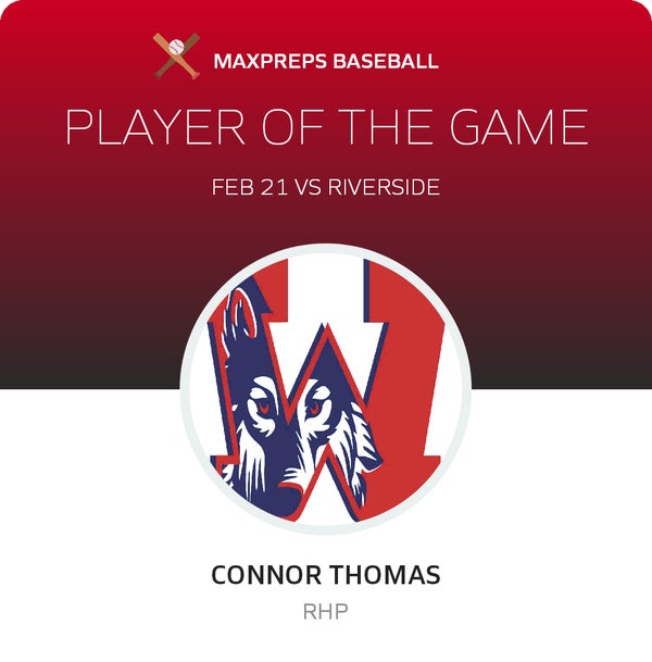 #18 Connor Thomas Player of the Game badge