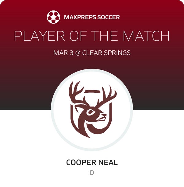 #28 Cooper Neal Player of the Game badge
