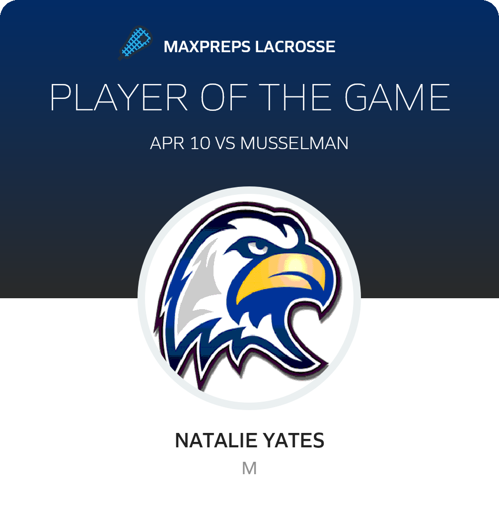 #14 Natalie Yates Player of the Game badge