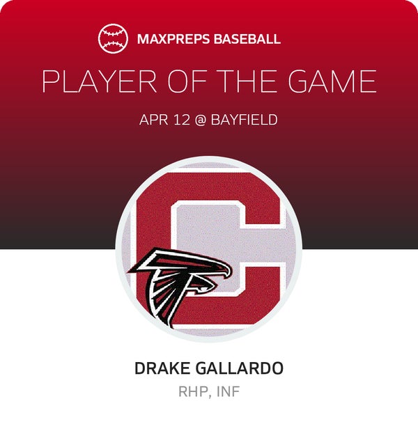 #1 Drake Gallardo Player of the Game badge