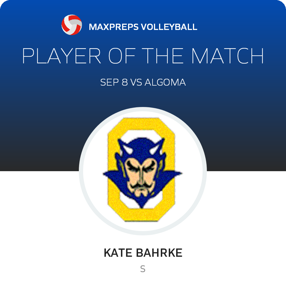 #7 Kate Bahrke Player of the Game badge