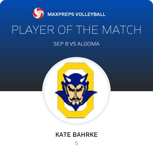 #7 Kate Bahrke Player of the Game badge