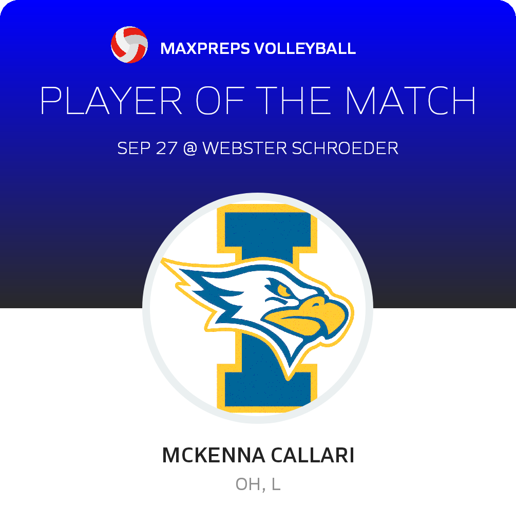 #2 Mckenna Callari Player of the Game badge