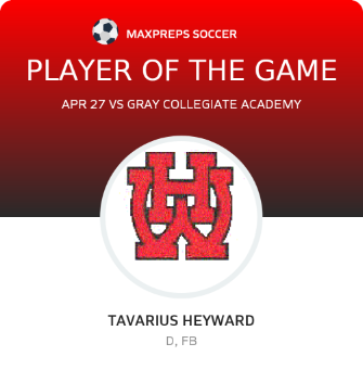 #13 Tavarius Heyward Player of the Game badge